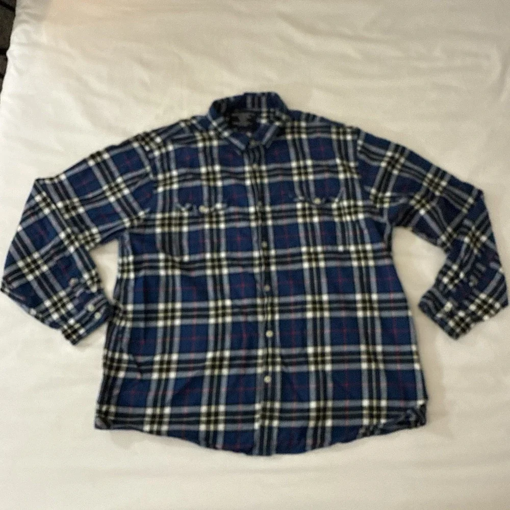 Nautica Jeans Co Men's 3XL Plaid Flannel Shirt Button Down‎